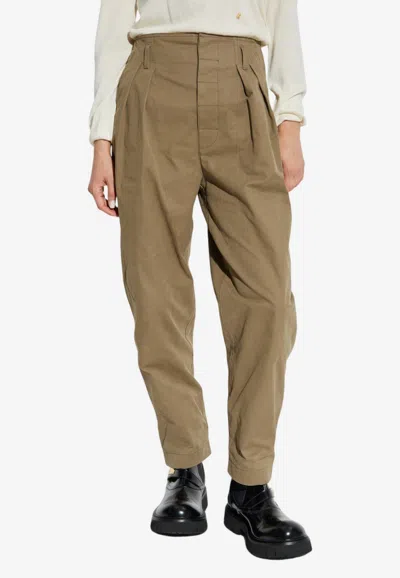 Moschino Logo Patch Chino Pants In Green