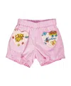 Moschino Logo-patch Cotton Shorts In Pink