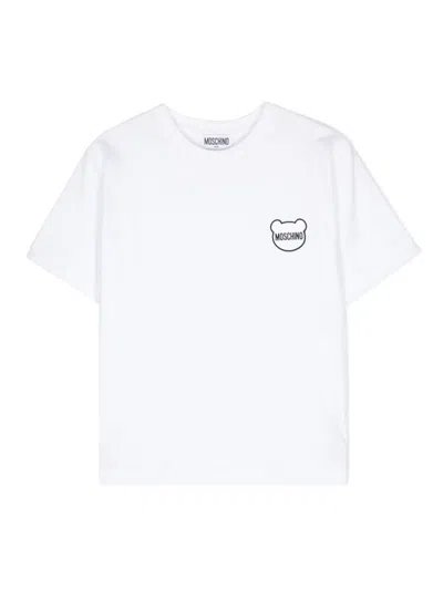 Moschino Kids' Logo-patch Cotton T-shirt In Pink