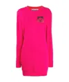 Moschino Logo Patch Dress In Pink