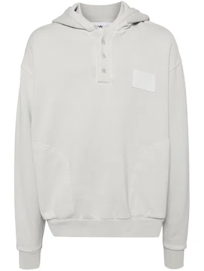 Moschino Logo Patch Hoodie In Grey