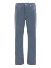 Moschino Flocked Denim Pants In Blue