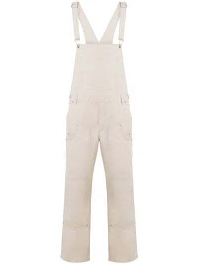 Moschino Logo-patch Jumpsuit In Neutrals