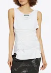 Moschino Stretch Cotton Tank Top With Laces In White