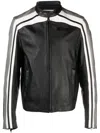 Moschino Logo-patch Leather Biker Jacket In Black