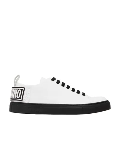 Moschino Logo Patch Low-top Sneakers In White