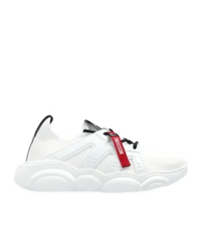 Moschino Logo-patch Low-top Sneakers In White