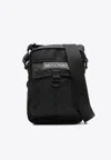 Moschino Logo-patch Messenger Bag In Black