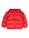 Moschino Logo-patch Padded Jacket In Red