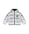 Moschino Logo Patch Padded Jacket In White