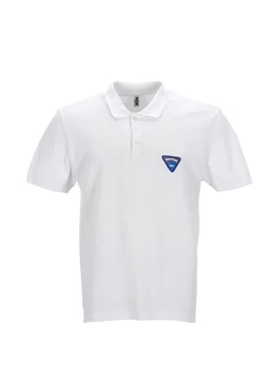 Pre-owned Moschino Logo-patch Polo Shirt In White