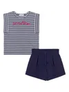 Moschino Logo-patch Shorts Set In Blue