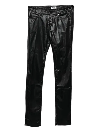Pre-owned Moschino Logo-patch Skinny Trousers