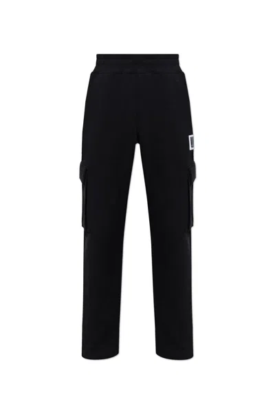 Moschino Logo Patch Sweatpants In Black