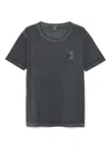 Moschino Grey Crewneck Logo Patch T-shirt In Grey
