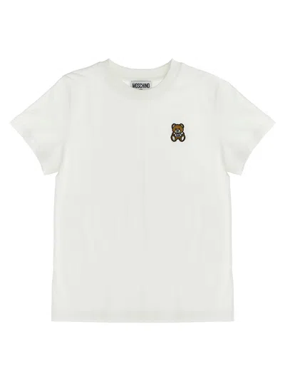 Moschino Kids' Logo Patch T-shirt In White