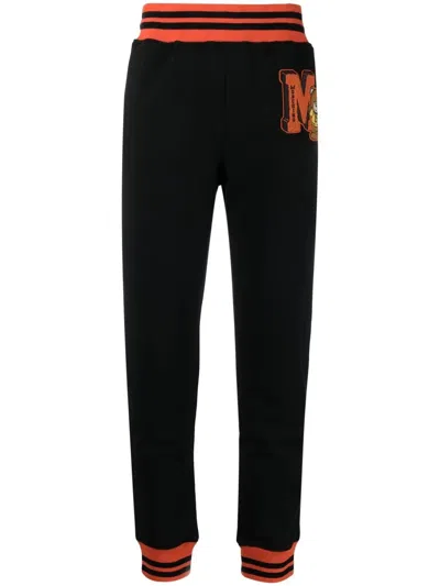 Moschino Logo Patch Track Pants In Black