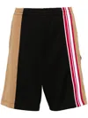 Moschino Logo-patch Track Shorts In Black