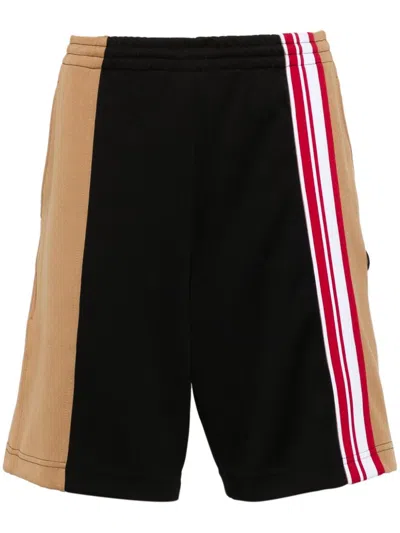 Moschino Logo-patch Track Shorts In Black