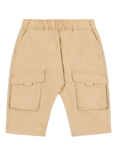 Moschino Babies' Logo-patch Trousers In Brown