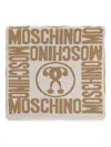 Moschino Logo-patterned Teddy-bear Scarf In Multi