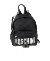 Moschino Logo Plaid Backpack In Black