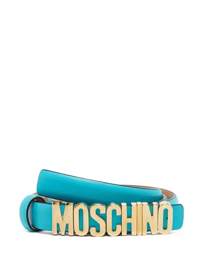 Pre-owned Moschino Logo-plaque Belt