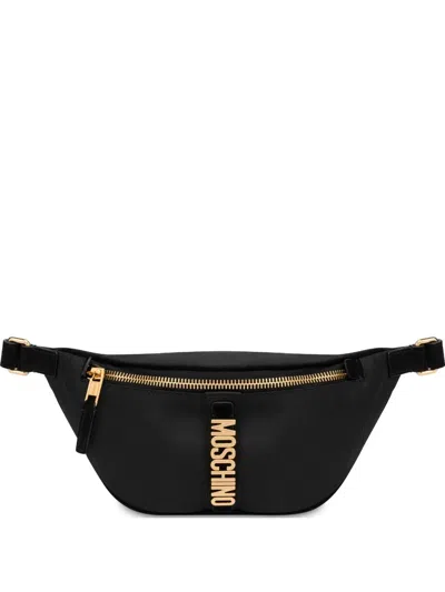 Moschino Logo-plaque Belt Bag In Black