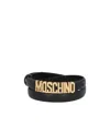 Moschino Logo Plaque Belt In Black
