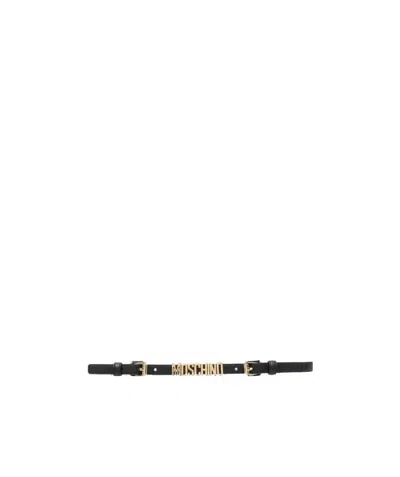 Moschino Logo-plaque Belt In Green