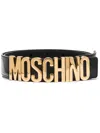 Moschino Logo-plaque Buckled Belt In Black