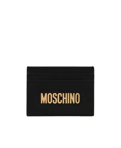 Moschino Logo-plaque Cardholder In Black