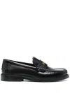 Moschino Classic Penny Loafer With Stacked Heel In Schwarz