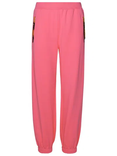 Moschino Logo Plaque Detailed Sweatpants In Pink