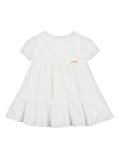 Moschino Babies' Logo-plaque Dress In White