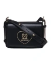 Moschino Logo-plaque Faux-leather Shoulder Bag In Black