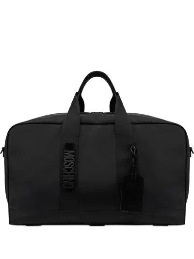 Moschino Logo-plaque Holdall In Black