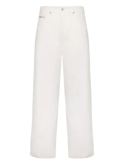 Moschino Logo-plaque Jeans In White
