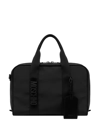 Moschino Laptoptasche Mit Logo-schild In Black