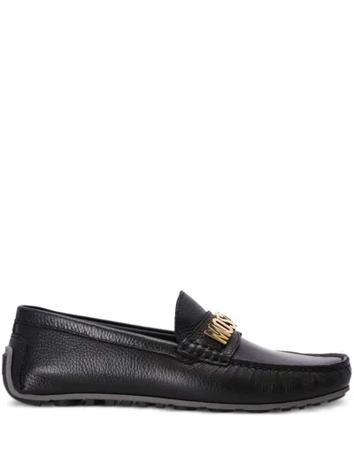 Moschino Black Logo Slip-On Loafers for Men Men main image 4