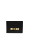 Moschino Golden Signature Black Card Case In 黑色