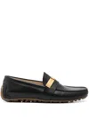 Moschino Logo-plaque Loafers In Black