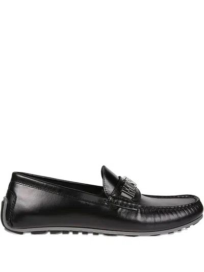 MOSCHINO LOGO-PLAQUE LOAFERS