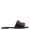 Moschino Logo-plaque Leather Slides In Black