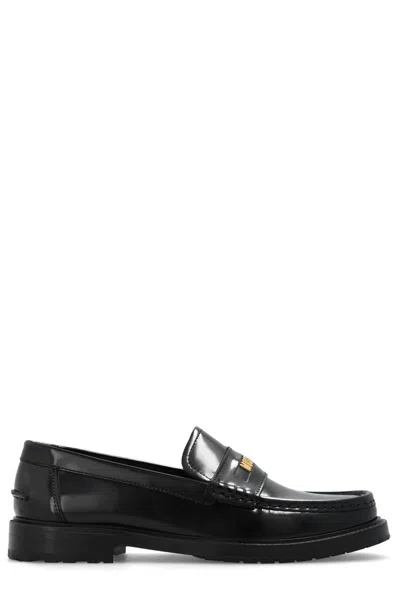 MOSCHINO LOGO PLAQUE SLIP-ON LOAFERS