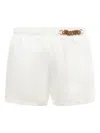 Moschino Logo-plaque Swim Shorts In White