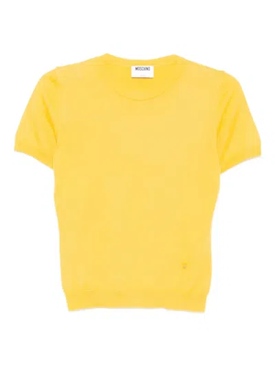 Moschino Logo-plaque T-shirt In Yellow