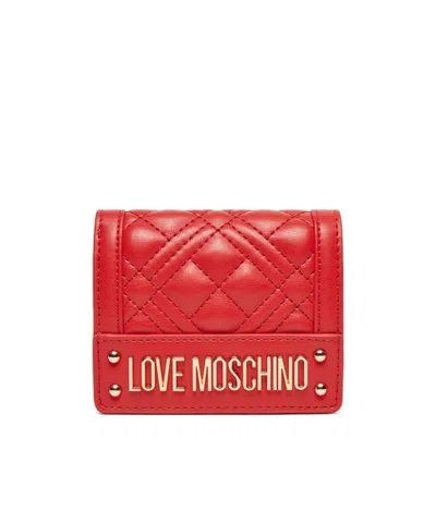 Moschino Logo-plaque Wallet In Red