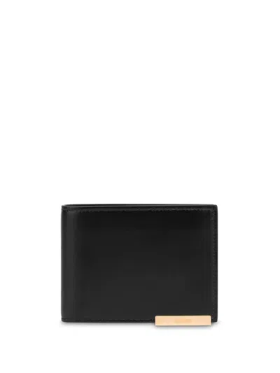 Moschino Logo-plaque Wallet In Black
