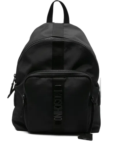 MOSCHINO LOGO-PLAQUE ZIP-FASTENING BACKPACK